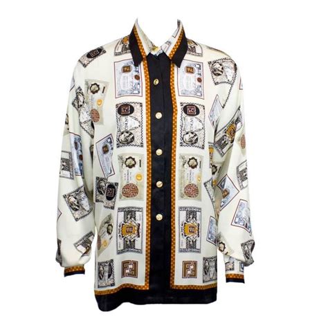 fendi silk shirt vintage cream|Fendi.